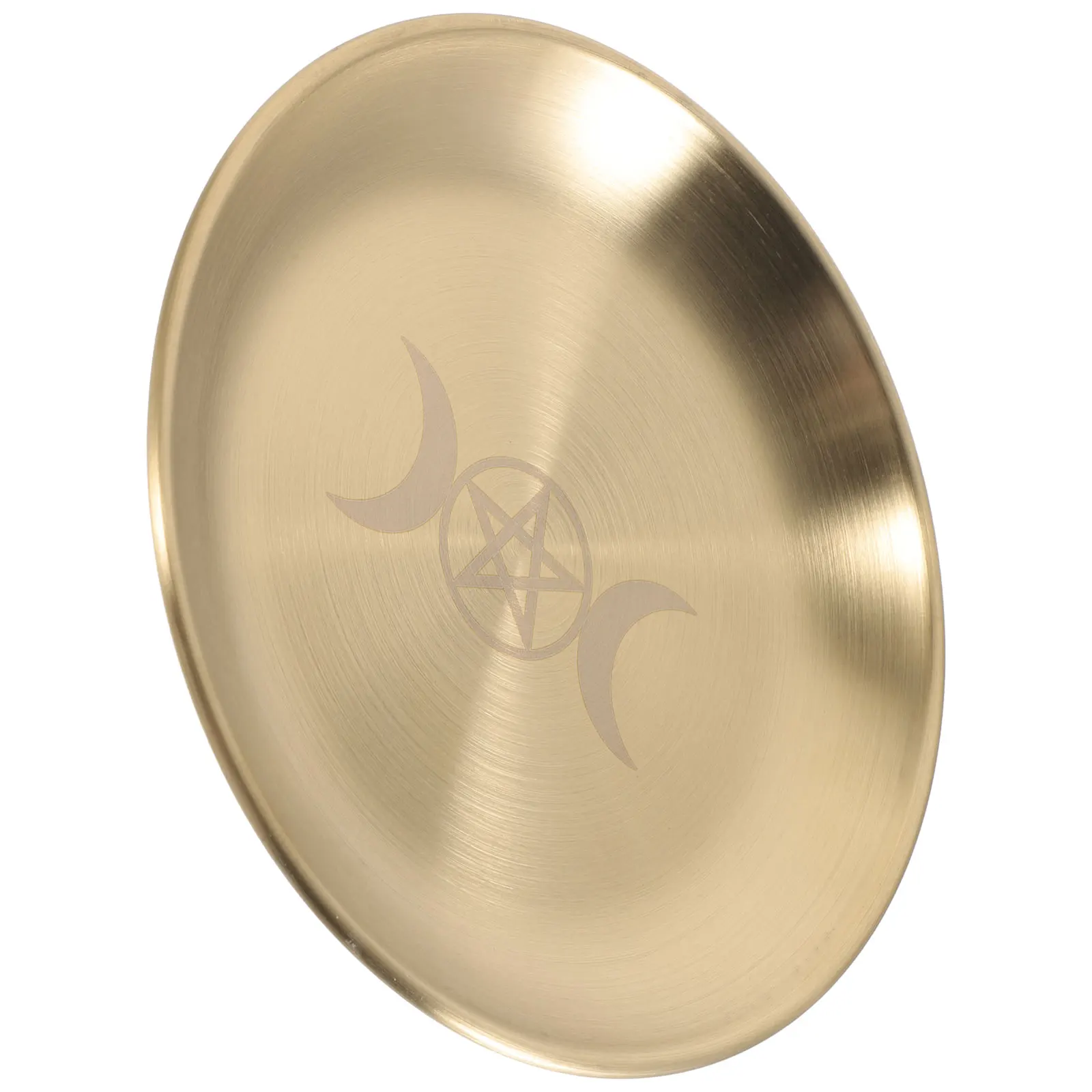 

Pentacle Gold Jewelry Trinket Dish Home Metal Nightstand Tray Display Keys Altar Tray Storage Decorative Perfume Holder
