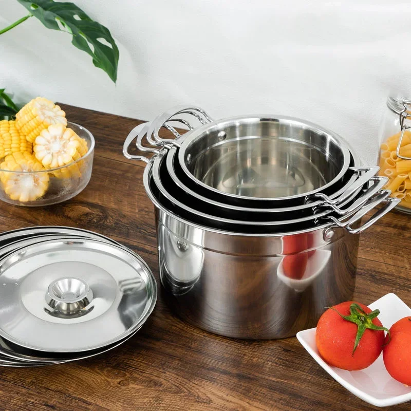 Soup Pot Stainless Steel  Stew  Soup Home Induction Cooker Pot with Lid Lard Tank Spice Tank Miso Instant Pot Kitchen