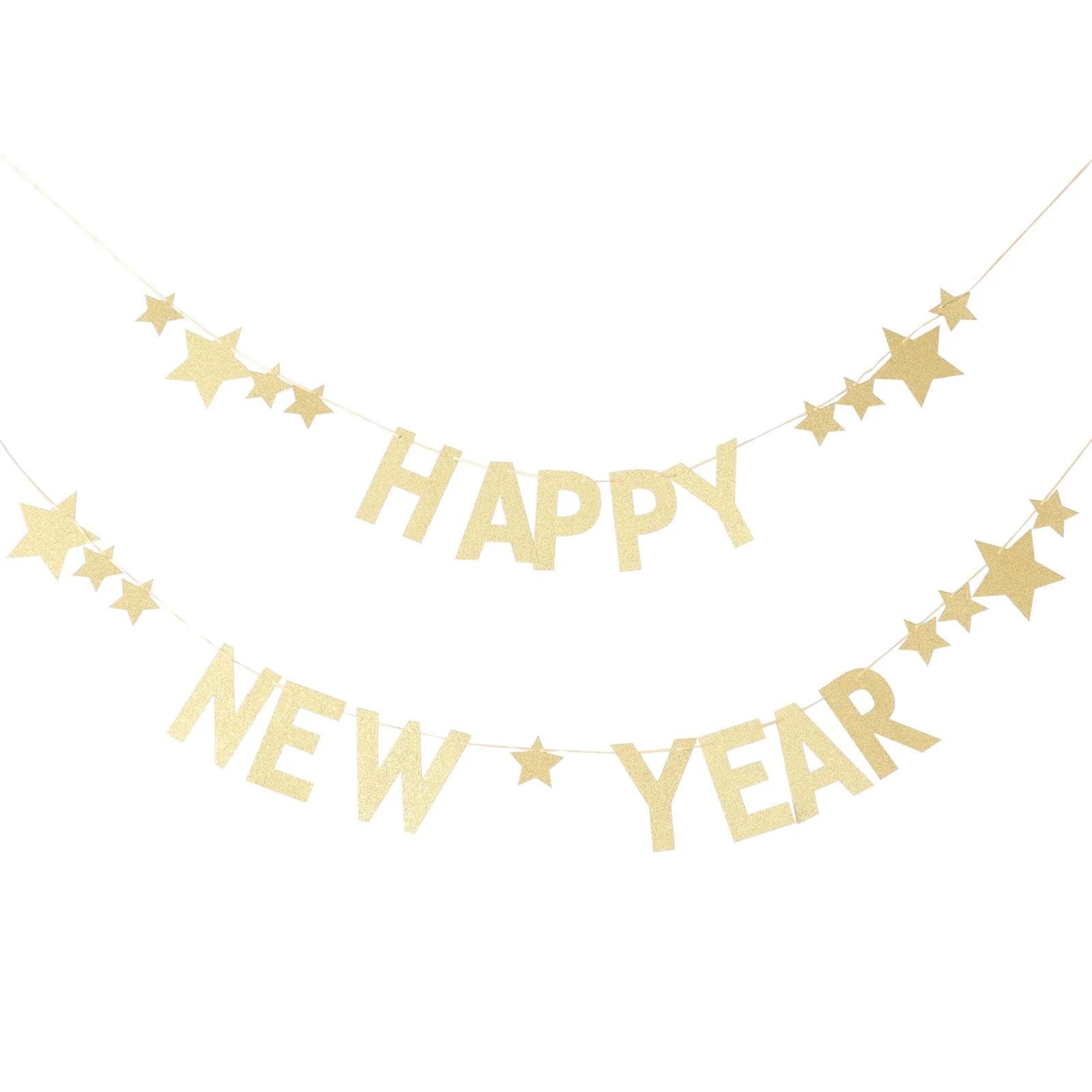 

Golden Glitter Bunting Happy New Year Banner Party Decoration For Home Wall Tree Hallway Photography Background