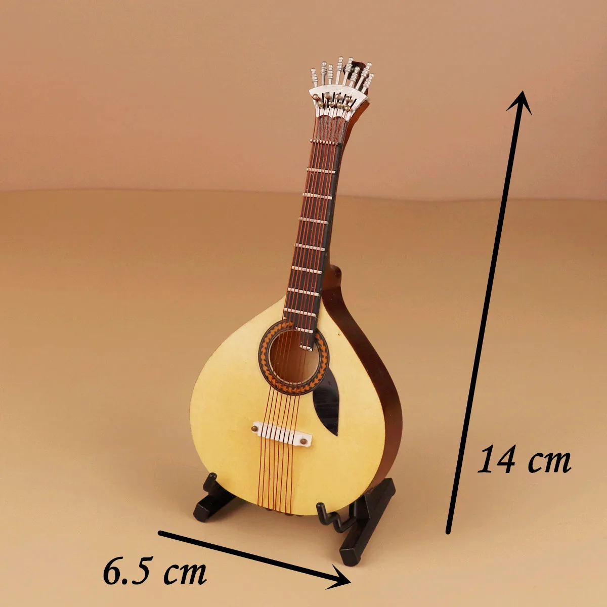 Miniature Guitarra Portuguesa Model Mini Guitar Musical Instruments Replica Collection Decorative Ornaments Display Christmas