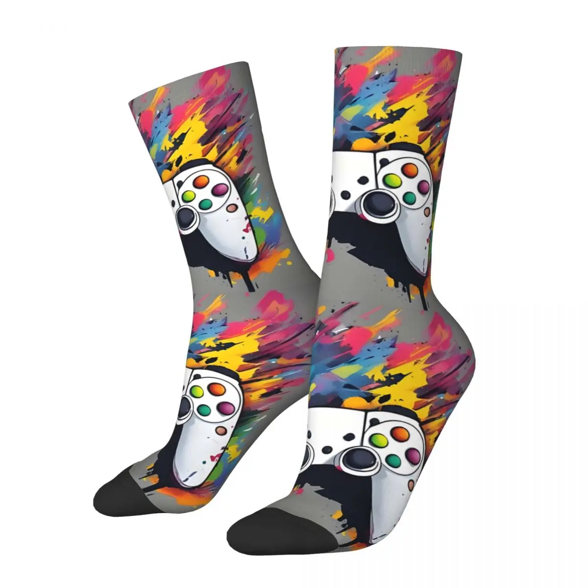 Color Remote Control Gamer Art Kawaii Socks Travel Cartoon Pattern Socks