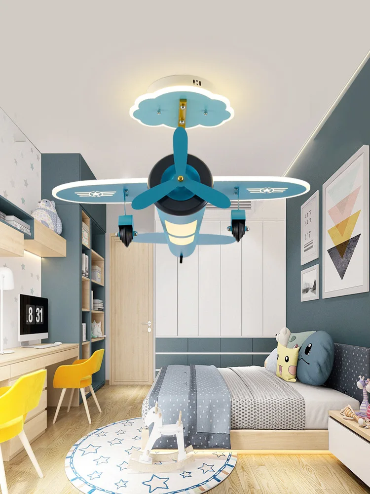 Children's Room Lights, Boys' Baby Room Lights, Creative Decorative Lamps, Cartoons, Simple Aircraft Lights, Eye Protection, Cei
