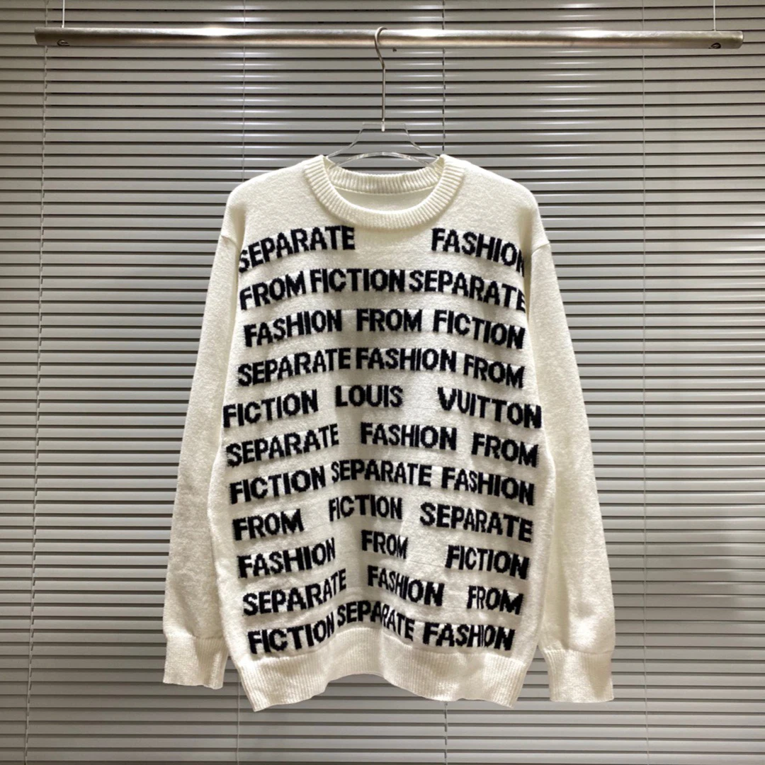 Men's personality trend sweater Men's trend wool Korean winter fashion full printed letter pullover