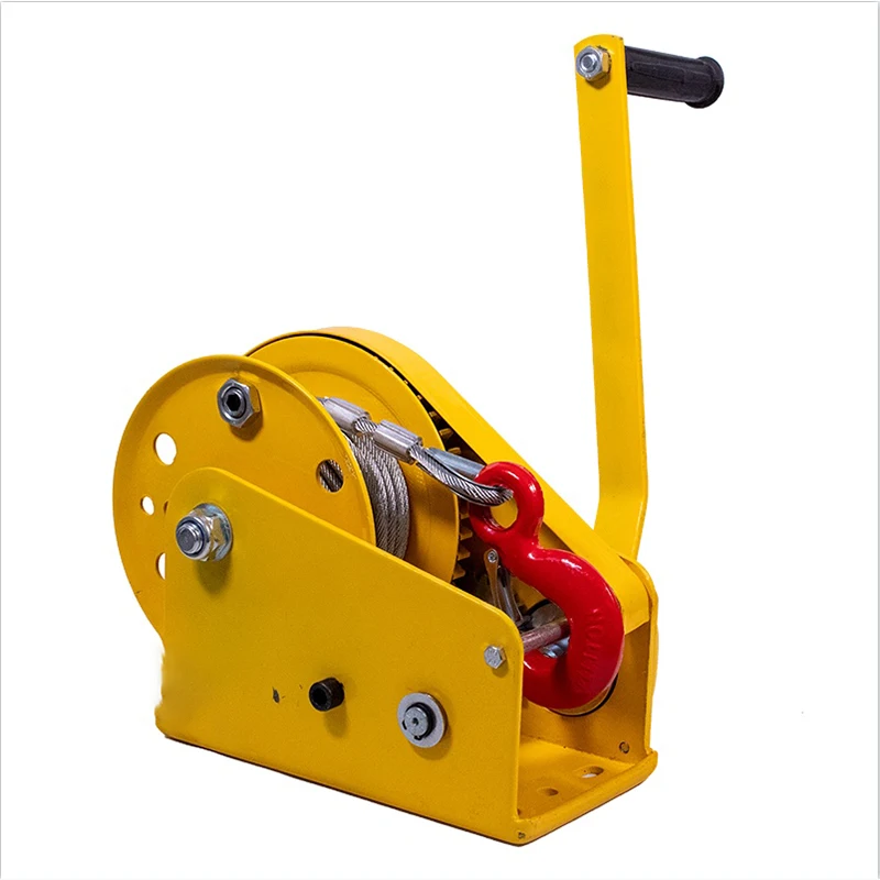 1200 LBS Two-Way Self-Locking Device Small Manual Winch Mini Wire Rope Winch With Hook Automatic Brake Manual Crane Hoist Tools