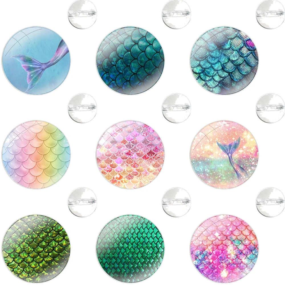 Pins Badge Metal Brooches For Clothes Backpack Decoration gift Mermaid Fish Scale