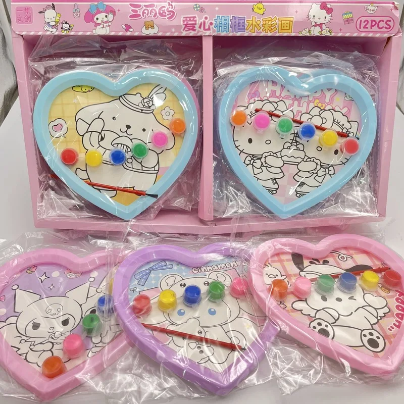 hellokitty pintura diamante para criancas sanrio cartoon minha melodia cinnamoroll artesanal pontilhado cristal brinquedo faca voce mesmo 12 pcs 01