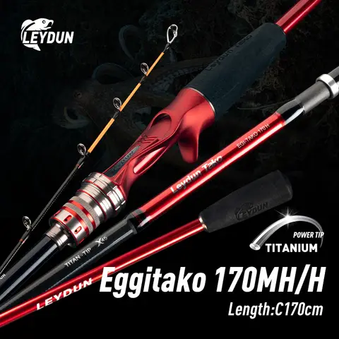 LEYDUN Rang's Tako Egitako 문어 170MH/H 낚싯대 티타늄 팁 오징어 낚시 캐스팅 막대 오징어 보트 낚시 Webfooted