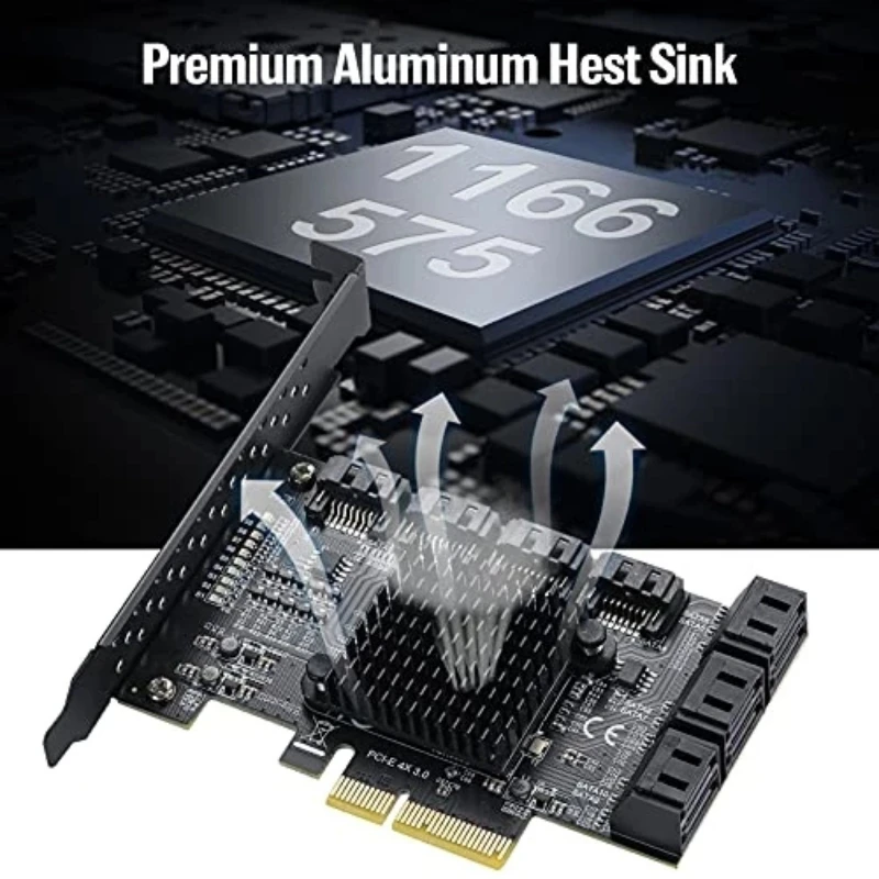 Tarjeta Pcie Sata 3,0 de 6gbps, 6/10 puertos, compatible con 10 dispositivos Sata 3,0, convertidor de adaptador incorporado de escritorio