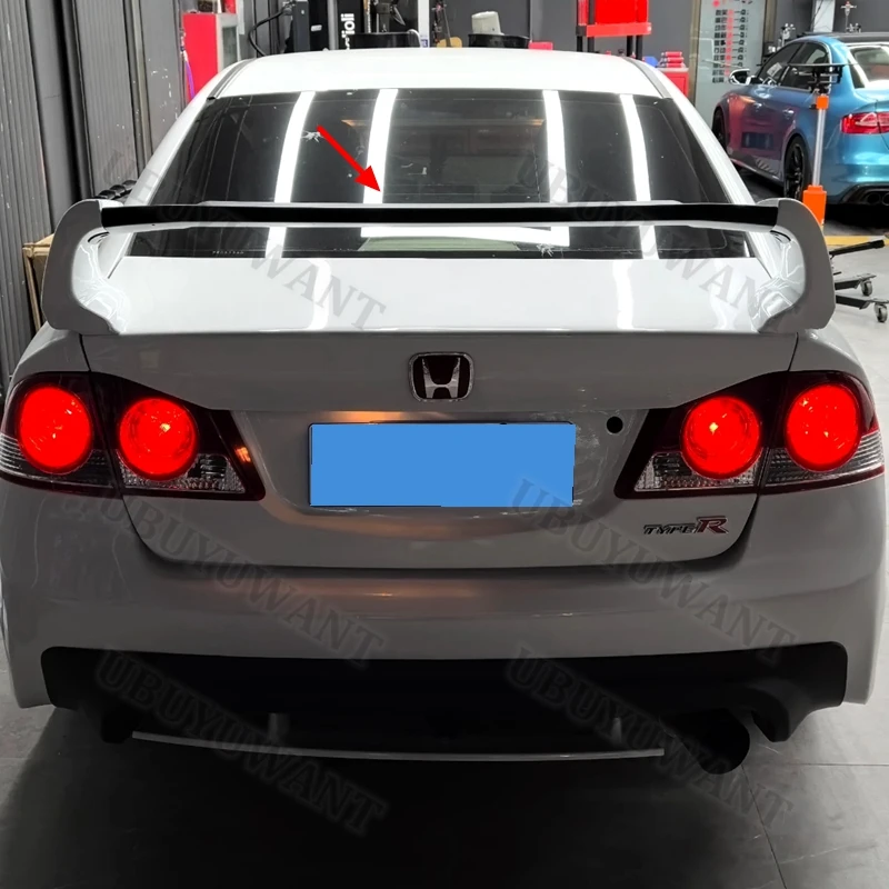 For Honda Civic 2006-2011 8th Sedan FD2 Rear Trunk Lip ABS Black Wing Spoiler Car Styling  Original factory Car Accessories