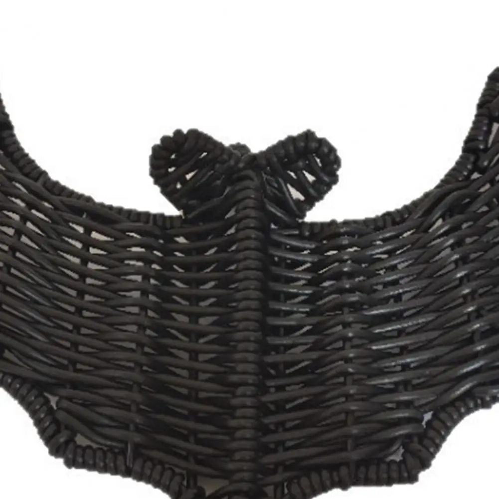 Rattan Wall Hanging Decor Handcrafted Woven Rattan Bat Wall Hanging 3d Black Wicker Halloween Decoration Rustic Farmhouse Door.