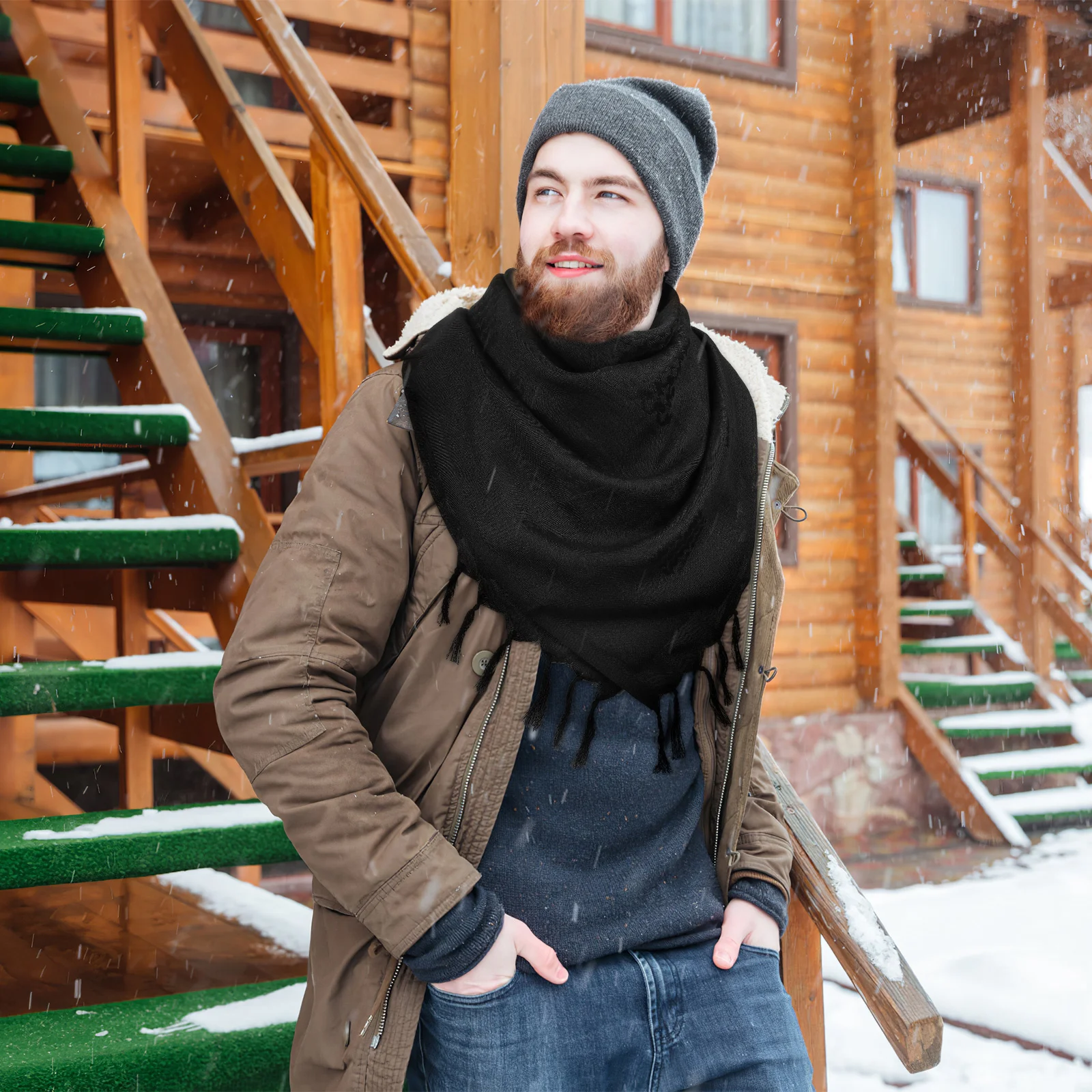 

Арабский шарф, мягкая недеформируемая хлопковая шаль для мужчин и женщин, защита от холодной погоды, путешествия, пеший туризм, альпинизм, шарф для пустыни