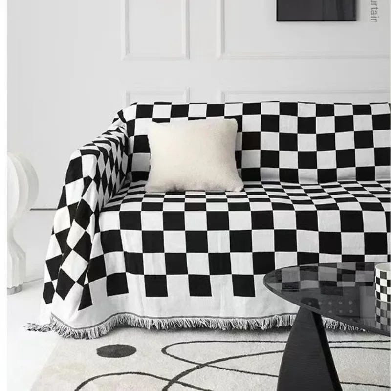 1pc Soft  Warm Black White Tortilla Print Flannel Blanket for Couch Sofa Office Camping Traveling Living Room Decoration Blanket