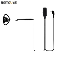 2Pin Earpiece VOX/PTT Switch D-Shape Headset Headphone for Baofeng UV 5R Retevis RB618 H777 RT622 RT81 RT3S Walkie Talkie