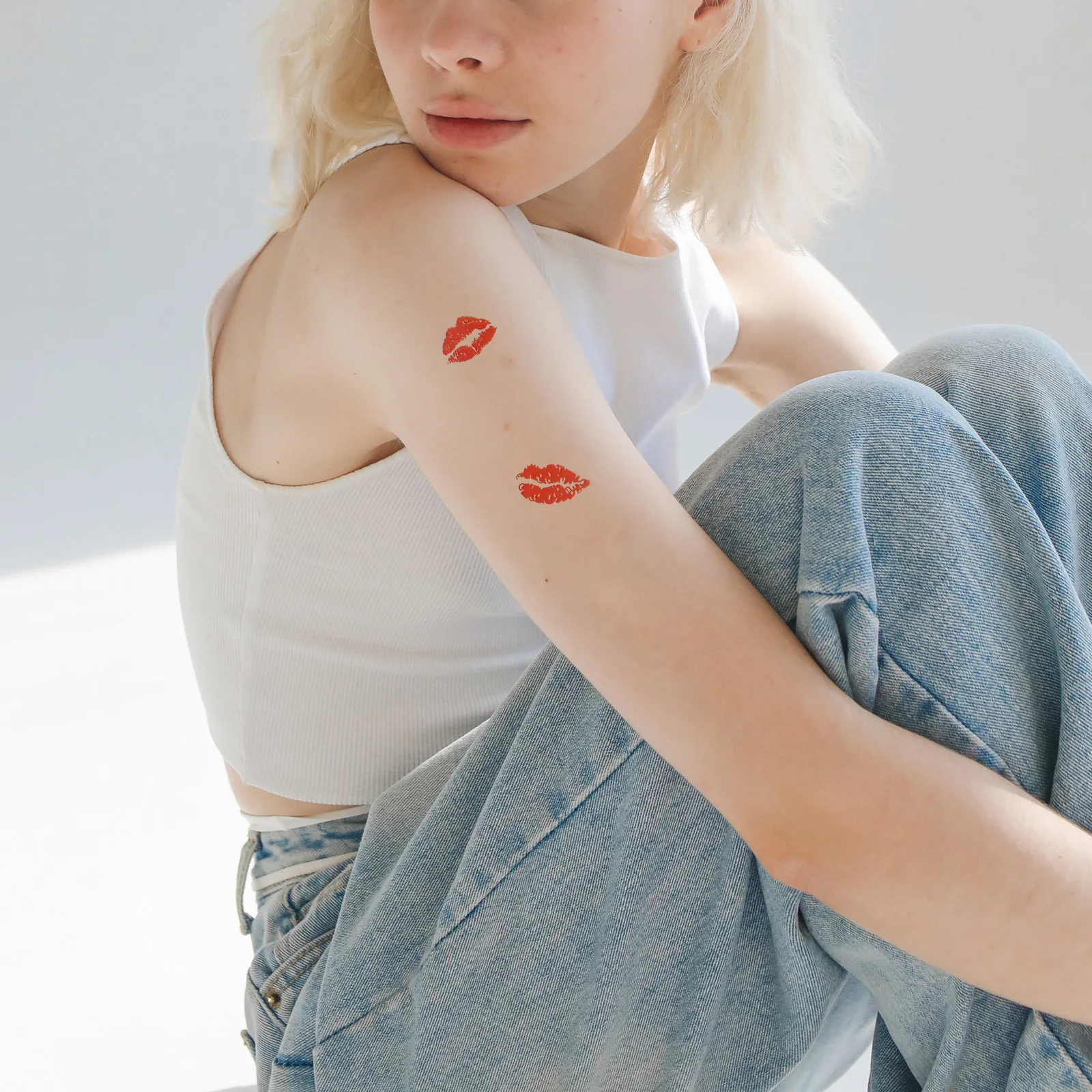 

5 шт. набор из 5 наклеек для татуировок для губ для взрослых, номер, поцелуй, губы, красный штамп для тела, помада, татуировка