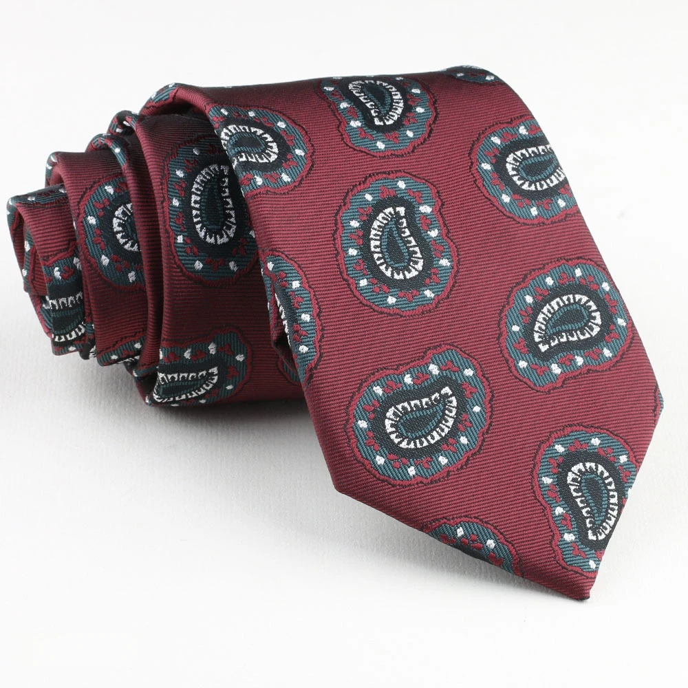 ربطة عنق كلاسيكية للرجال والنساء ملونة 8 سم من البوليستر بيزلي لحفلات الزفاف الرسمية وإكسسوارات ربطة العنق هدية