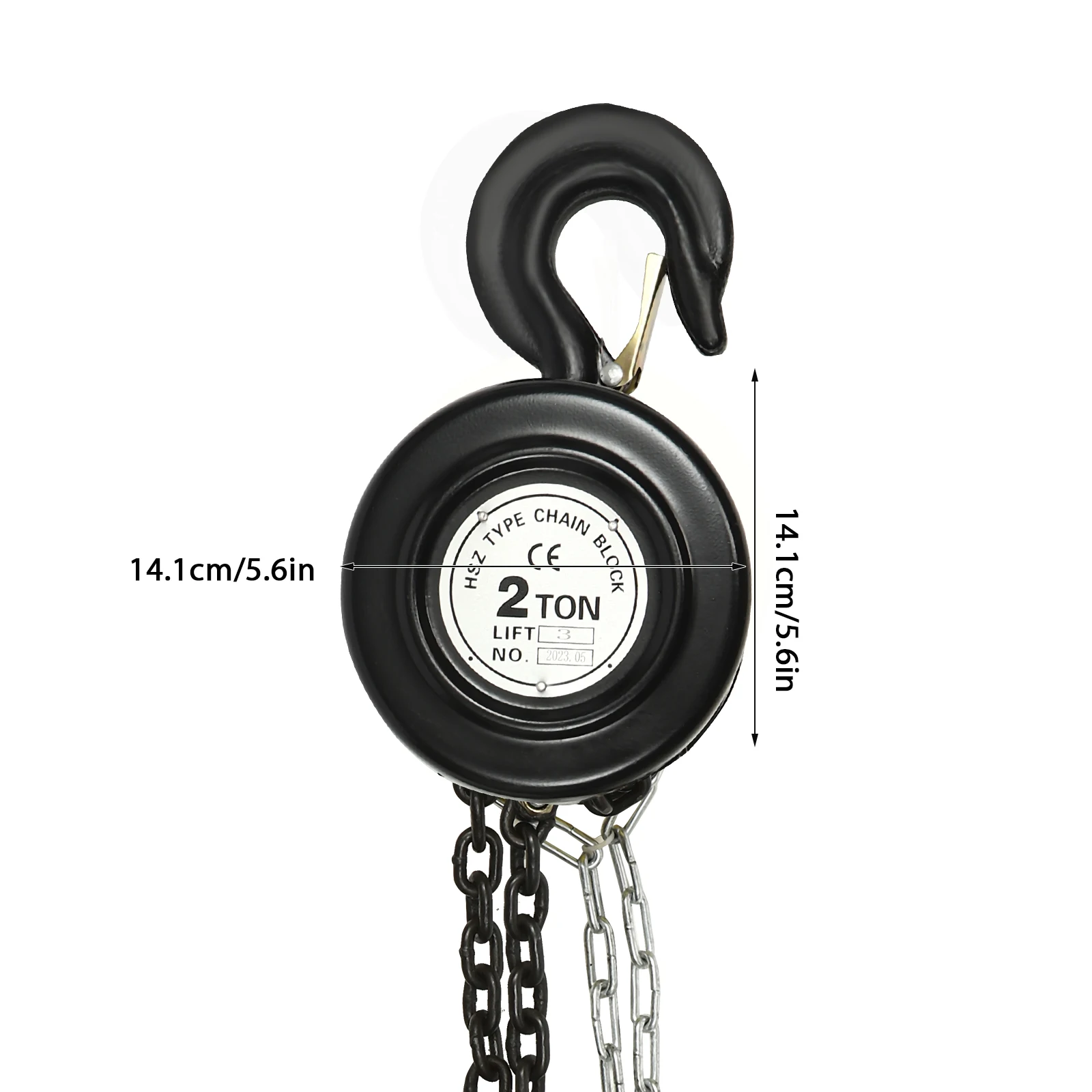 Manual Hand Lift Steel Chain Block Hoist 2 Ton Capacity with 2 Lifting Chain Rows