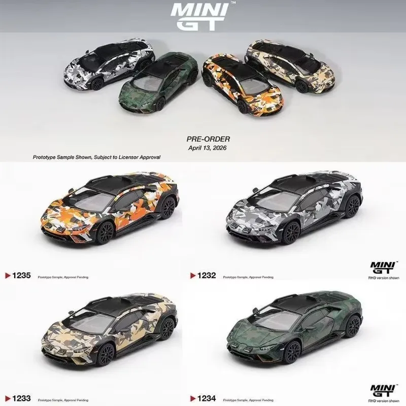 MINIGT 1:64 Huracan Sterrato All-Terrain Set in Stock Alloy Motor Vehicle Metal Model Collection Gift Christmas Gift