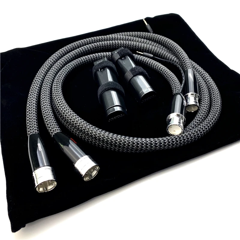 

A Pair Wind HiFi Audiophile 3Pin XLR plug Interconnect Balanced Cable With 72V Carbon