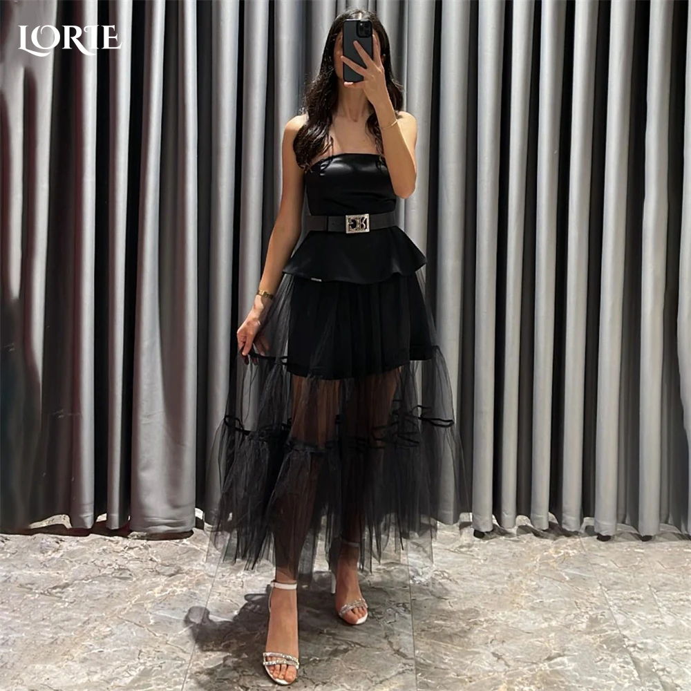 

LORIE Luxury Formal Evening Dresses Off Shoulder A-Line Backless Prom Dress Ankle Length Short Lining Occasional Party Gowns