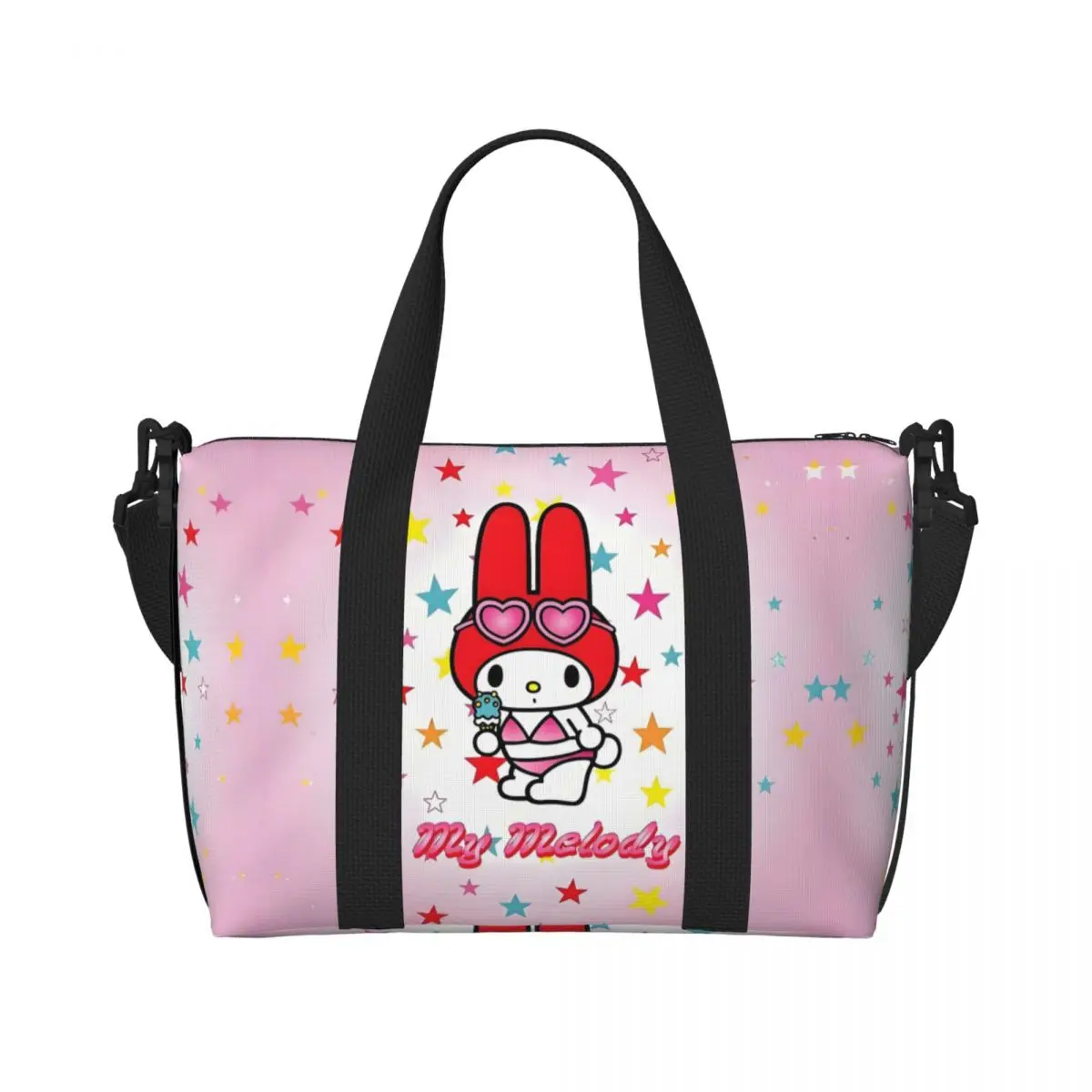 

Custom Anime Sanrio My Melody Grocery Shopping Tote Bags Women Big Capacity Cute Cartoon Beach Gym Travel Bags