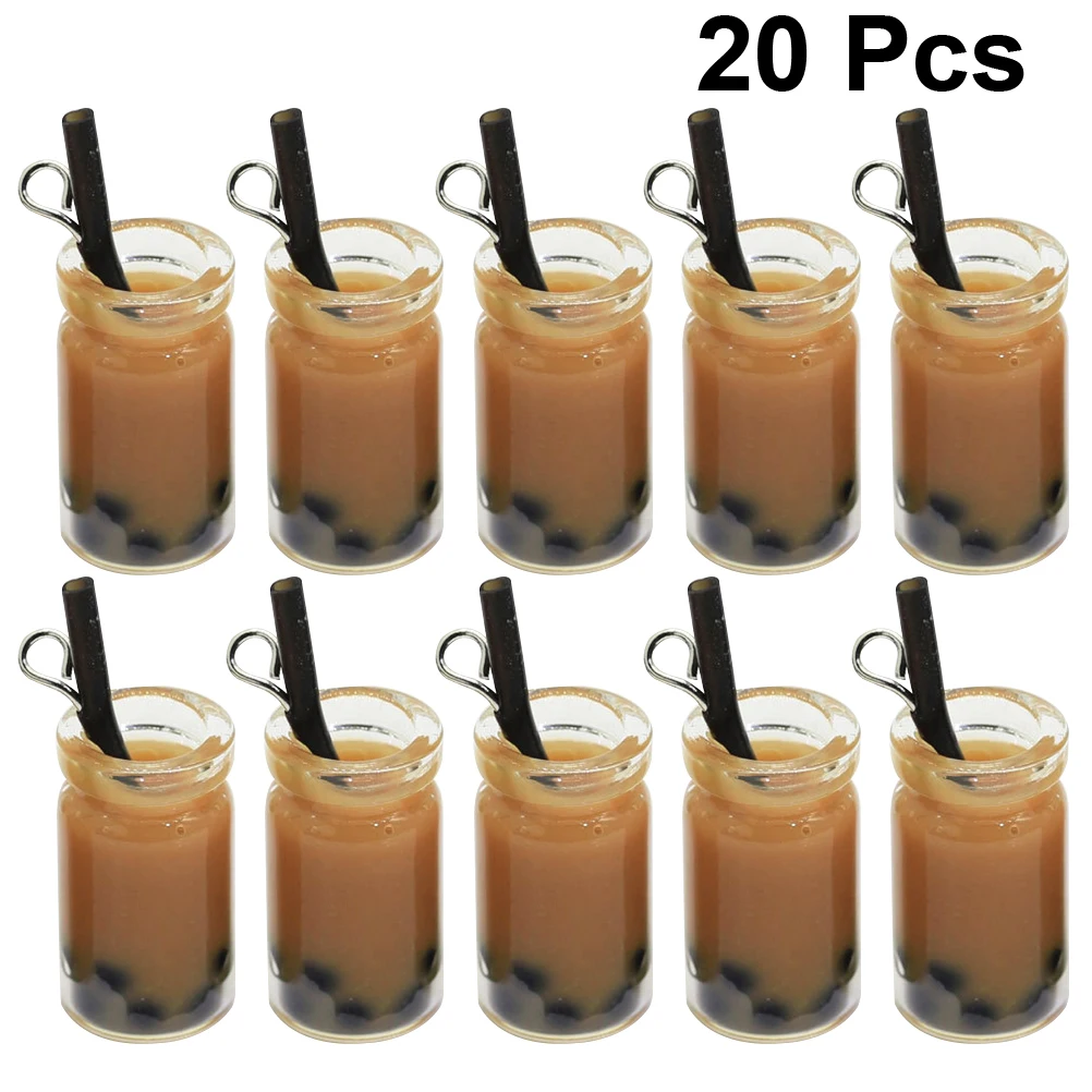 

20 Pcs Simulated Milk Tea Cup Pendant Earrings Sweet Lovely DIY Accessories Perfect Gift Wedding Banquet Photo Props