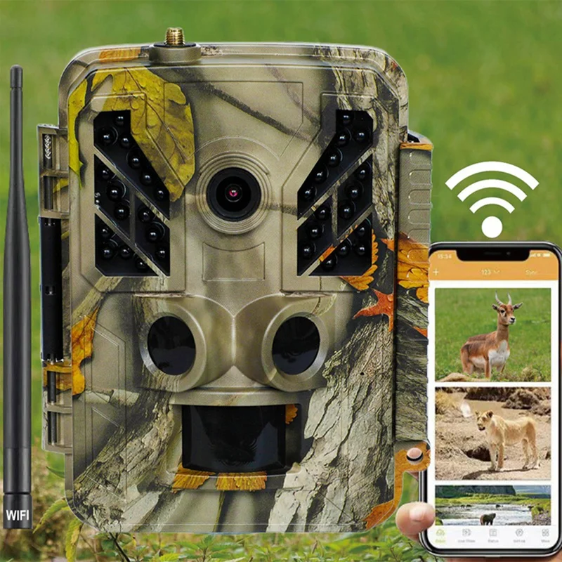 4K Jachtpad Camera Met Wifi-App 0.2S Trigger Ir Range 30M Ondersteuning Gps Tracking Ip67 Waterdichte Wildlife Motion