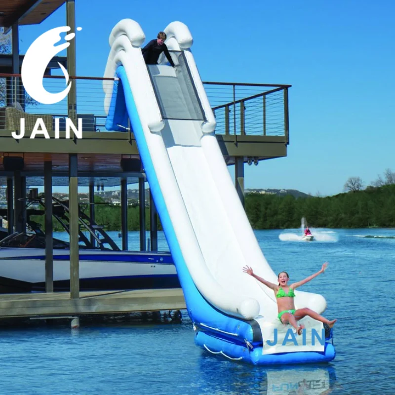 Inflatable Large Yacht Water Slide, 6m or 3.5m Floating Dock Boat Sea Kids/Adult Compact for Yacht, Ship(with Air Pump)
