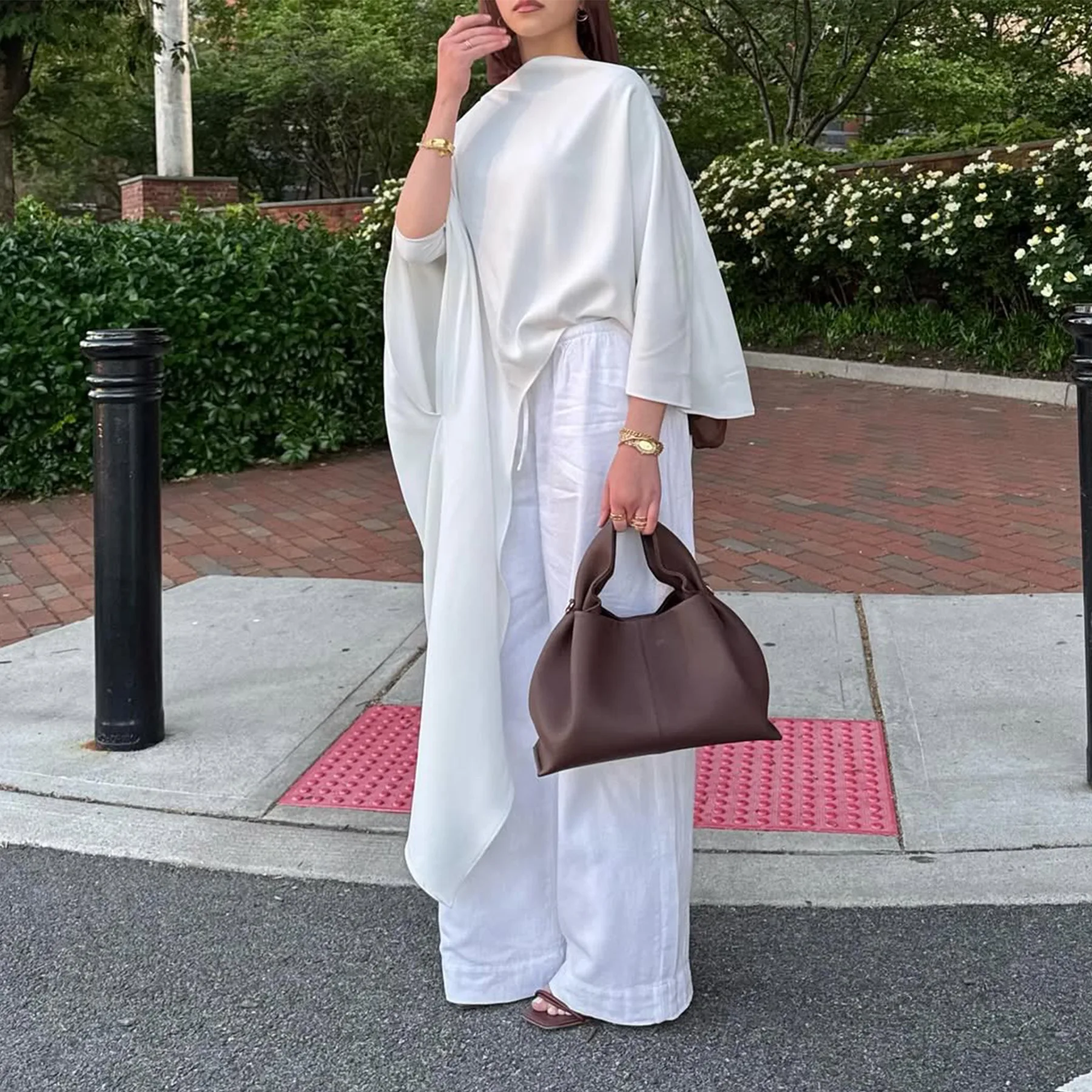 

2026 Ид, новый турецкий стиль, Нида, мусульманская длинная рубашка, женская Абая, нерегулярный скромный халат, исламская одежда, арабское платье, кафтан для Рамадана