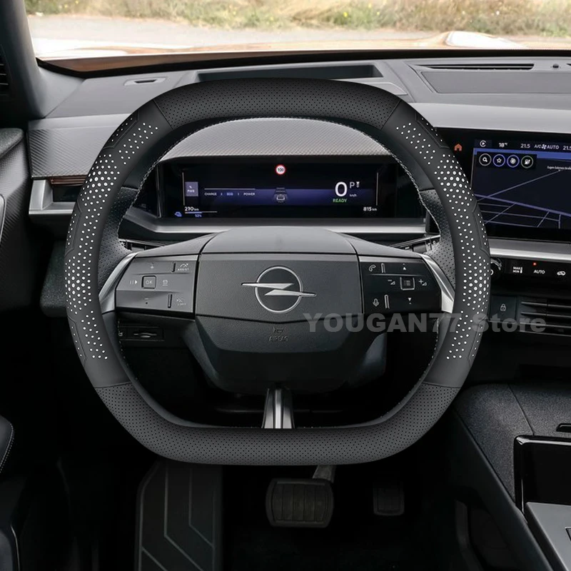 

Leather Car Steering Wheel Cover For New Opel Grandland 2025 Covers For Covers Auto interior Opel Grandland Accessories 2025