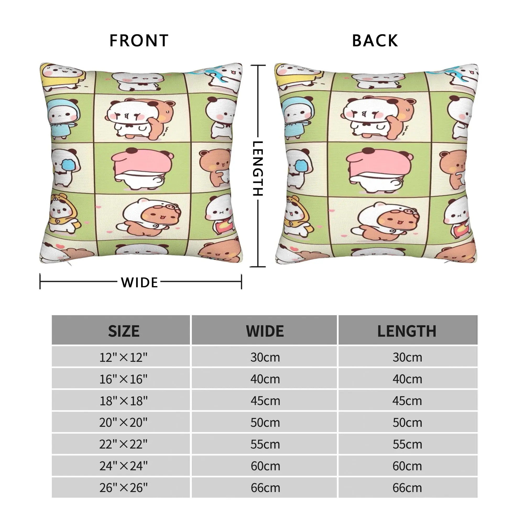 Bear And Panda Bubu Dudu Pillow Case  Cushion Cover Soft Design Pillow Cover Cute Funny Pillowcases For Sofa Car Home Decor