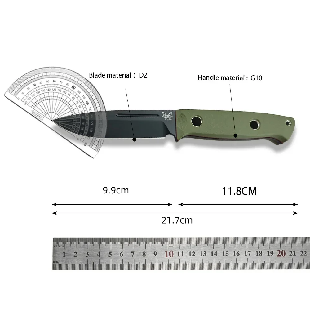 Fixed Blade Knife BM 163 Outdoor Hunting Camping Knife D2 Blade G10 Handle EDC Survival High Quality Tool Hiking Cutting Knife