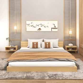 더블 럭셔리 다다미 걸 플로팅 디자인, 일본 뷰티 플로어 여행, 모던 걸 침대, 침실 뮤블 호텔 가구 