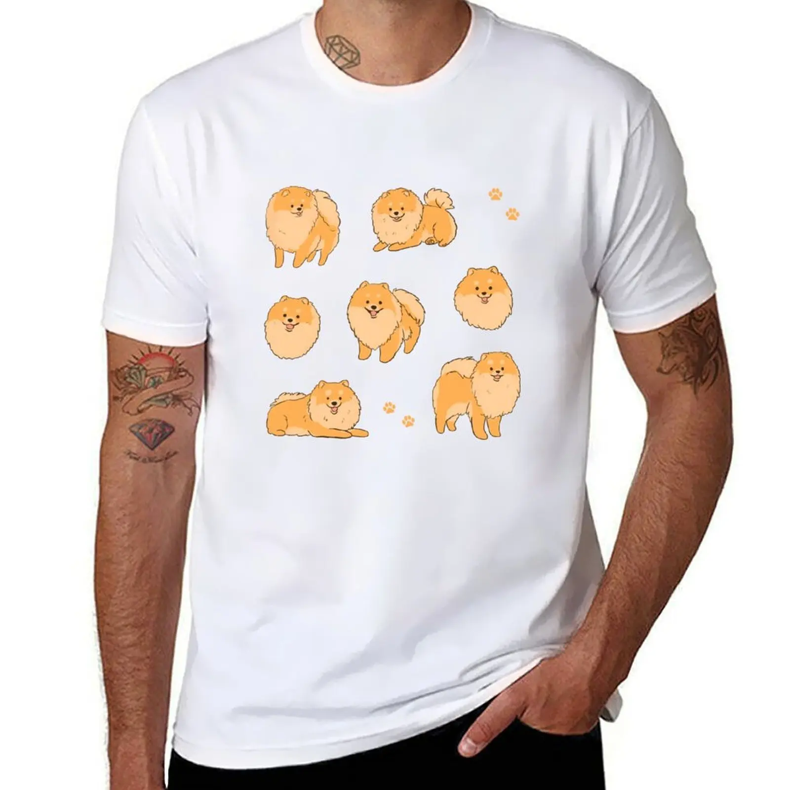 

Cute Pomeranian pack - a cute pomeranian dog illustration T-Shirt t shirts for man slim fit t shirt man plain T-Shirt