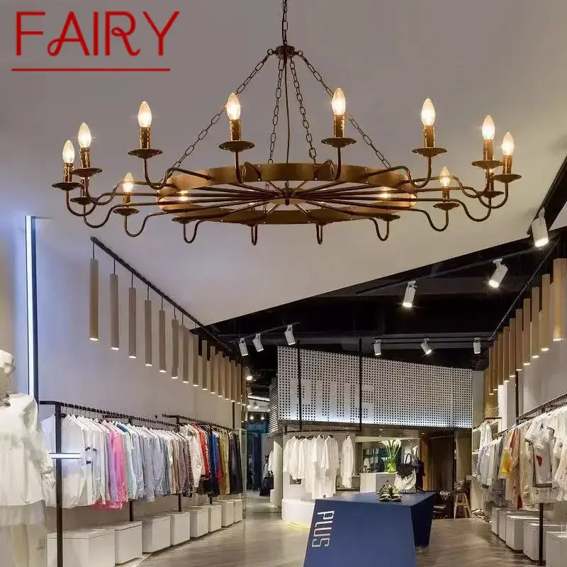 FAIRY American Retro Pendent Lamp Industrial Wind Living Room Restaurant Homestay Loft Clothing Store Cafe Bar Box Chandelier