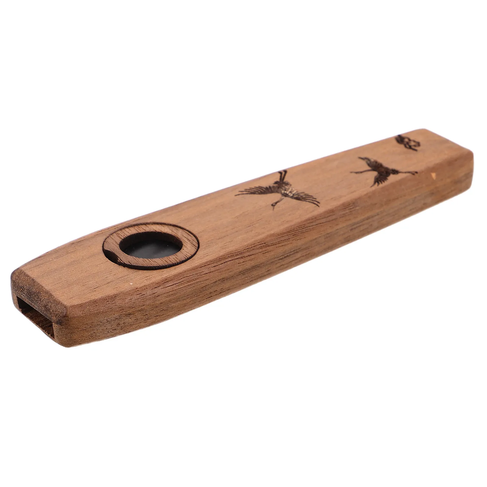 

Solid Wood Kazoo Classic Wooden Musical Instrument Sturdy Design for Adults Beginners Music Accompaniment Ukulele Partner