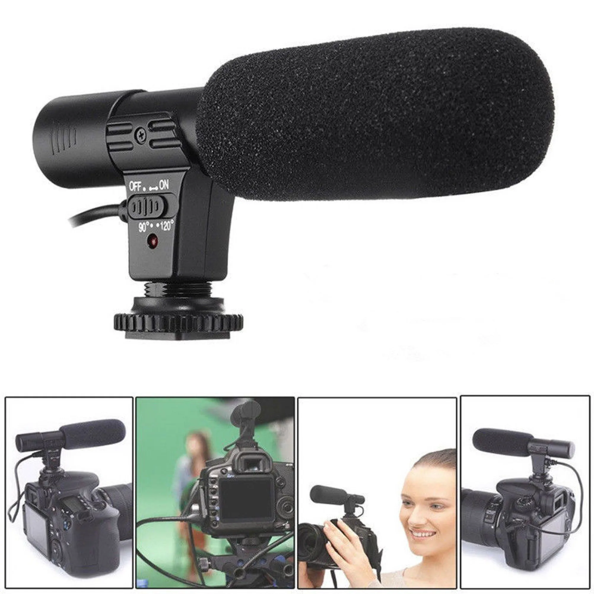 3.5mm Mic-01 DV Stereo Microphone For Canon Nikon DSLR Camcorder Utility Camera Professional Interview News Recording Microphone