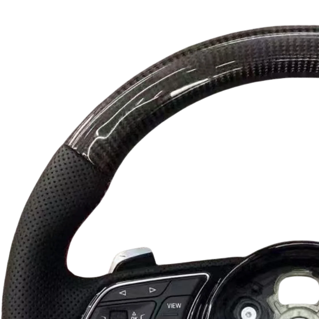 High Level Real Leather Carbon Fiber Steering Wheel New Style Sport Pro for AUDI RS7 RS3 RS4 RS5 RS6 S8 Q3 Q5 A4 A5