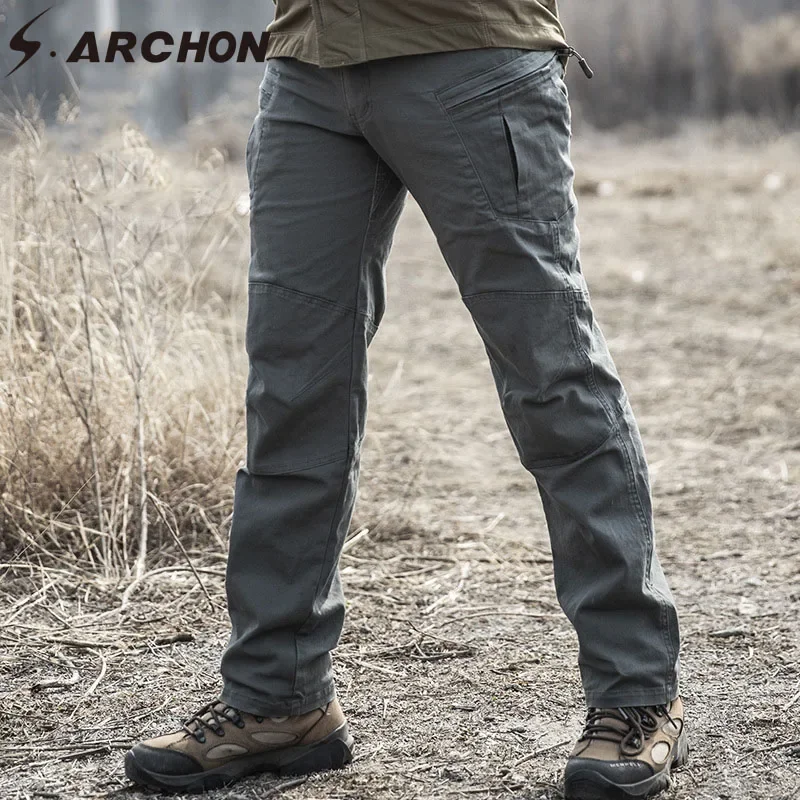 

IX8 Tactical Workout Cargo Pants Men SWAT Army Combat Military Trousers Casual Cotton Many Pockets Stretch Pants Male