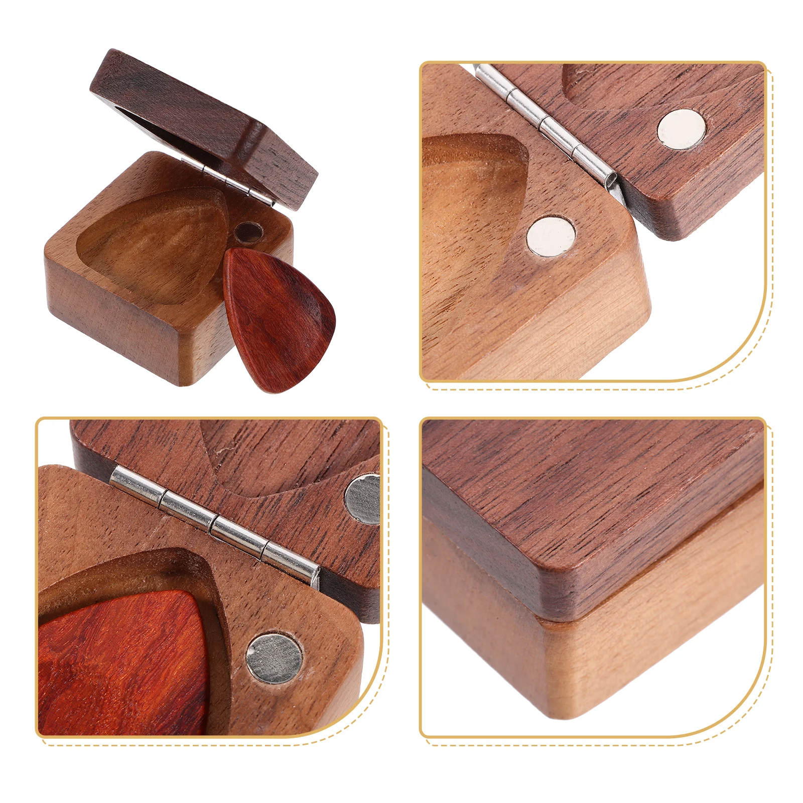 

1 set 1 Set Wooden Holder Portable Guitar Picks Storage Display Case Guitar Accessories Kit Picks Holder Case