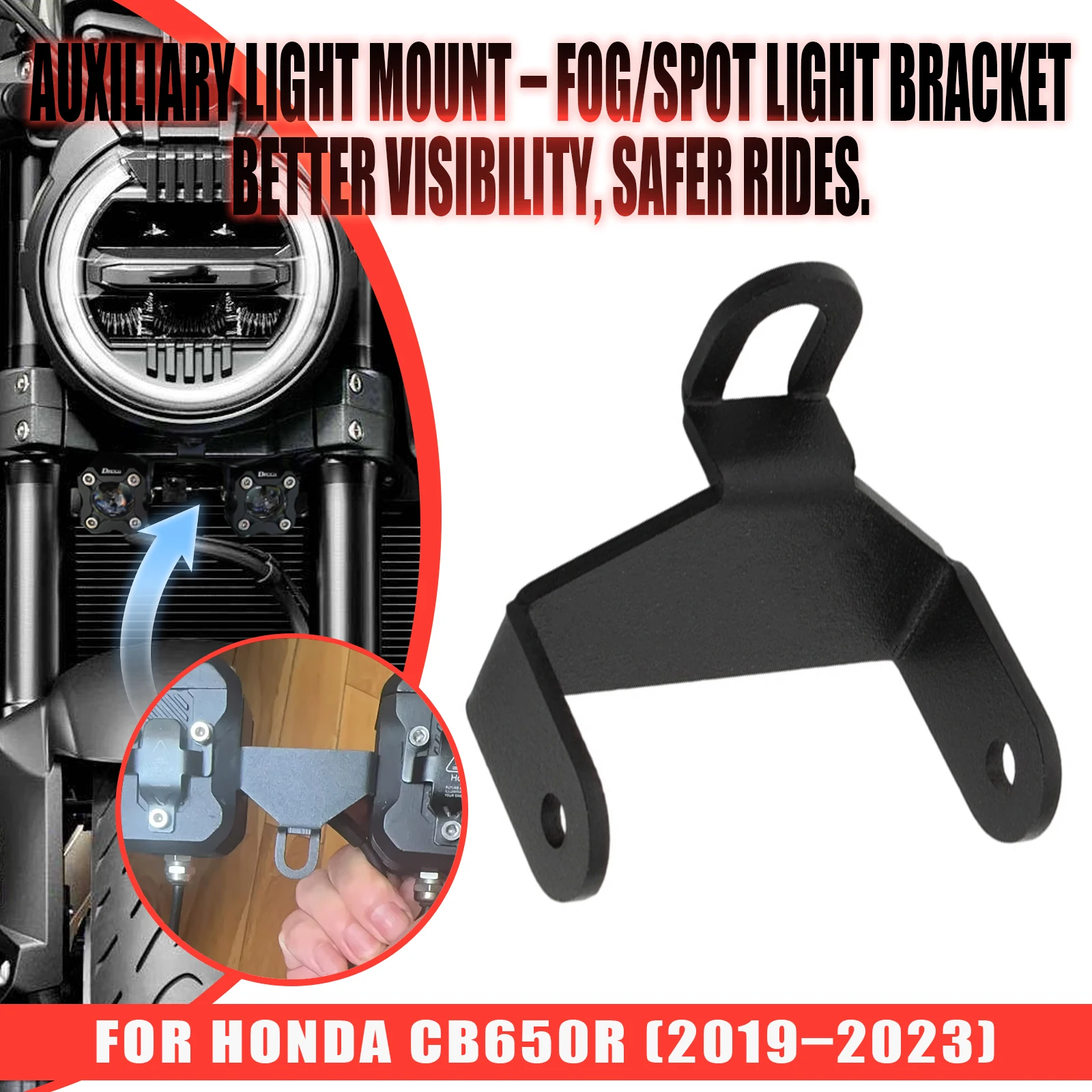Motorcycle Spot Light Bracket Auxiliary Light Mount Holder Fog Lamp Spotlight Support For Honda CB650R CB 650R 2019-2023