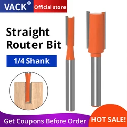 VACK 6mm 1/4inch Shank Long Cleaning Bottom Router Bit Wood Trimming Cutter CNC Woodworking Clean Bits Straight Milling Tools