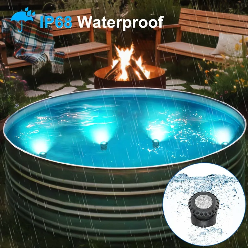 

AB41-Solar Powered RGB Pond Lights, Underwater Fountain Lights, Solar Fish Tank Lights Adjustable Lighting Angle For Garden Foun