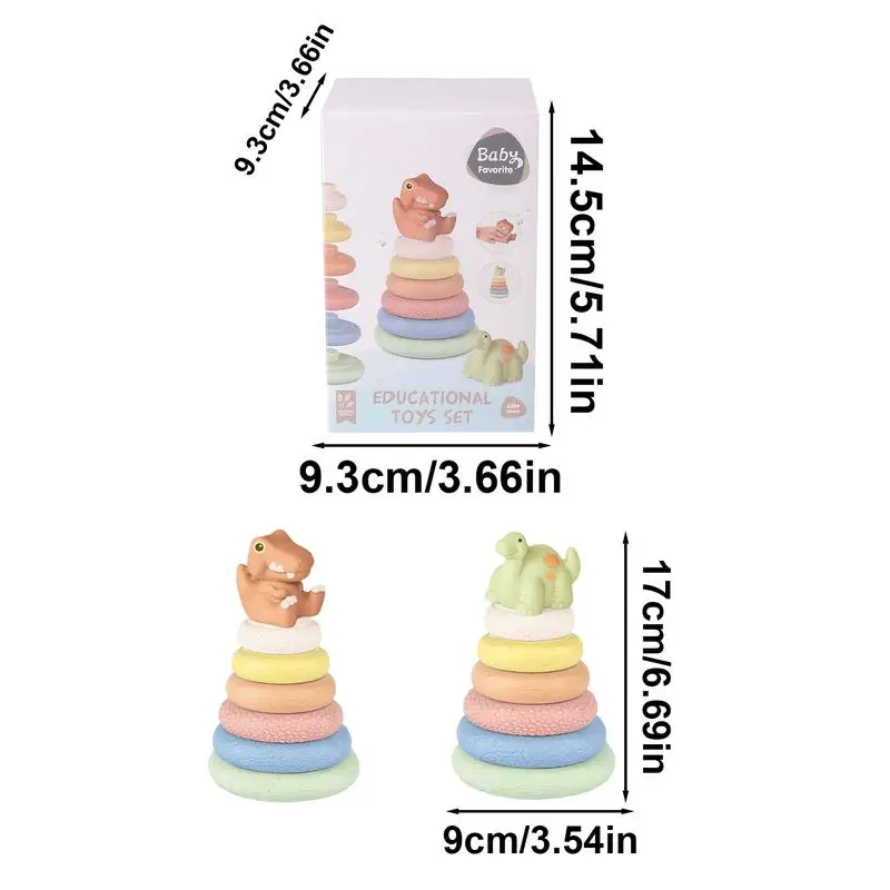 Stapel ringe für Babys sensorisches Stapels piel Silikon bausteine Dinosaurier & Schloss formen mit BB-Sound frühes Lernen