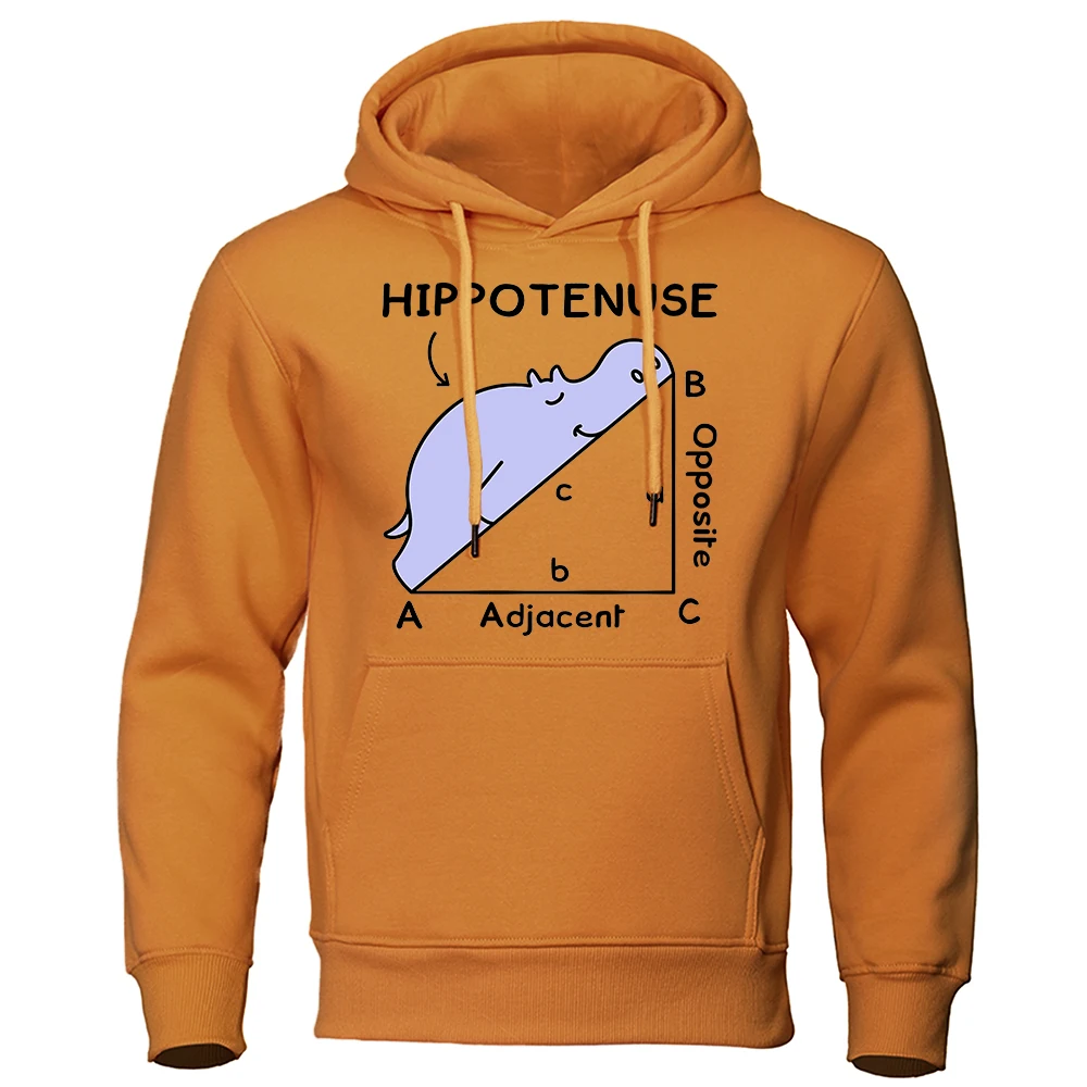 Hippotenuse Opposite Adjacent Funny Printed Mens Hoodie Trigonometric Functions Autumn Fleece Cute Streetwear Clothing Male