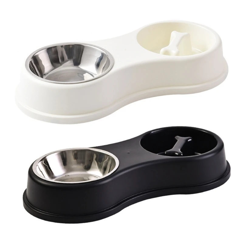 Non-slip Base Dog Slow Feeding Bowls Dog Feeder Bowls and Drinkers Stainless Steel Pet Feeders Pet Dogs Accessories