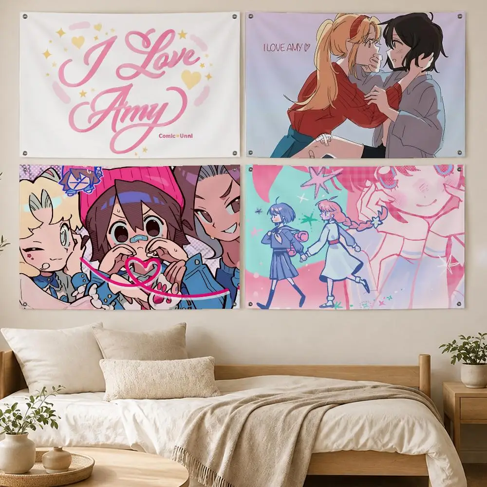 Cute Show I Love Amy Flags Room Bedroom Home Outdoor Wall Hanging Concert Printed Background Decoration Art Banne
