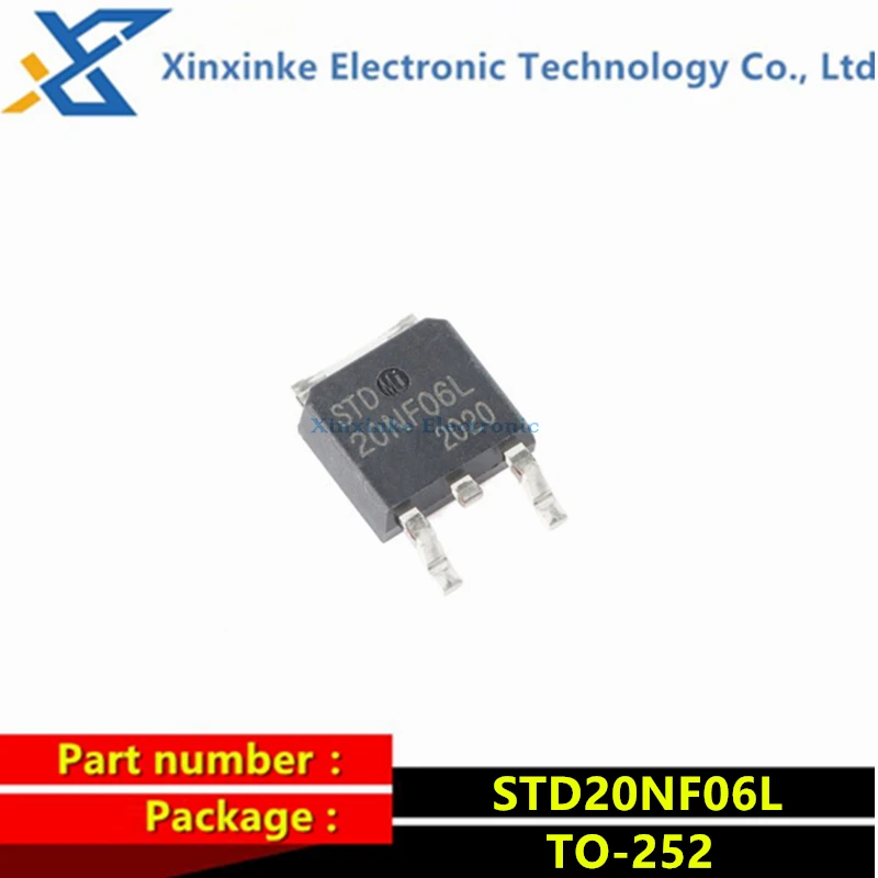 10PCS STD20NF06L TO-252 60V 30A N-Channel Enhancement Mode Power MOSFET