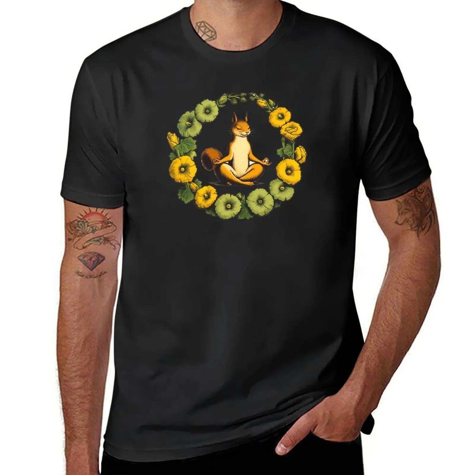 Zen Squirrel T-Shirt tops summer tops mens vintage t shirts