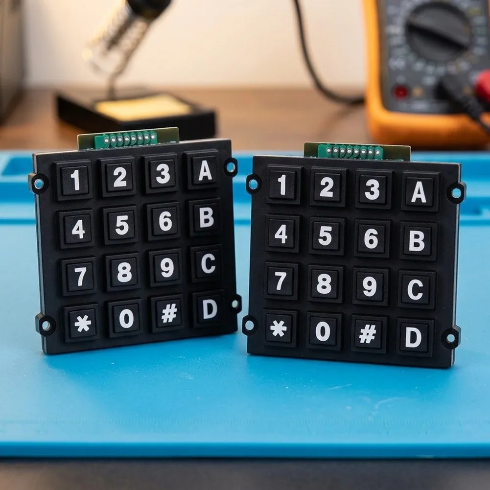 2 Pcs For 4x4 For Matrix Keypad Module 16 Keys Button For Microcontroller For Mcu Industrial DIY Electronics Projects Black ABS