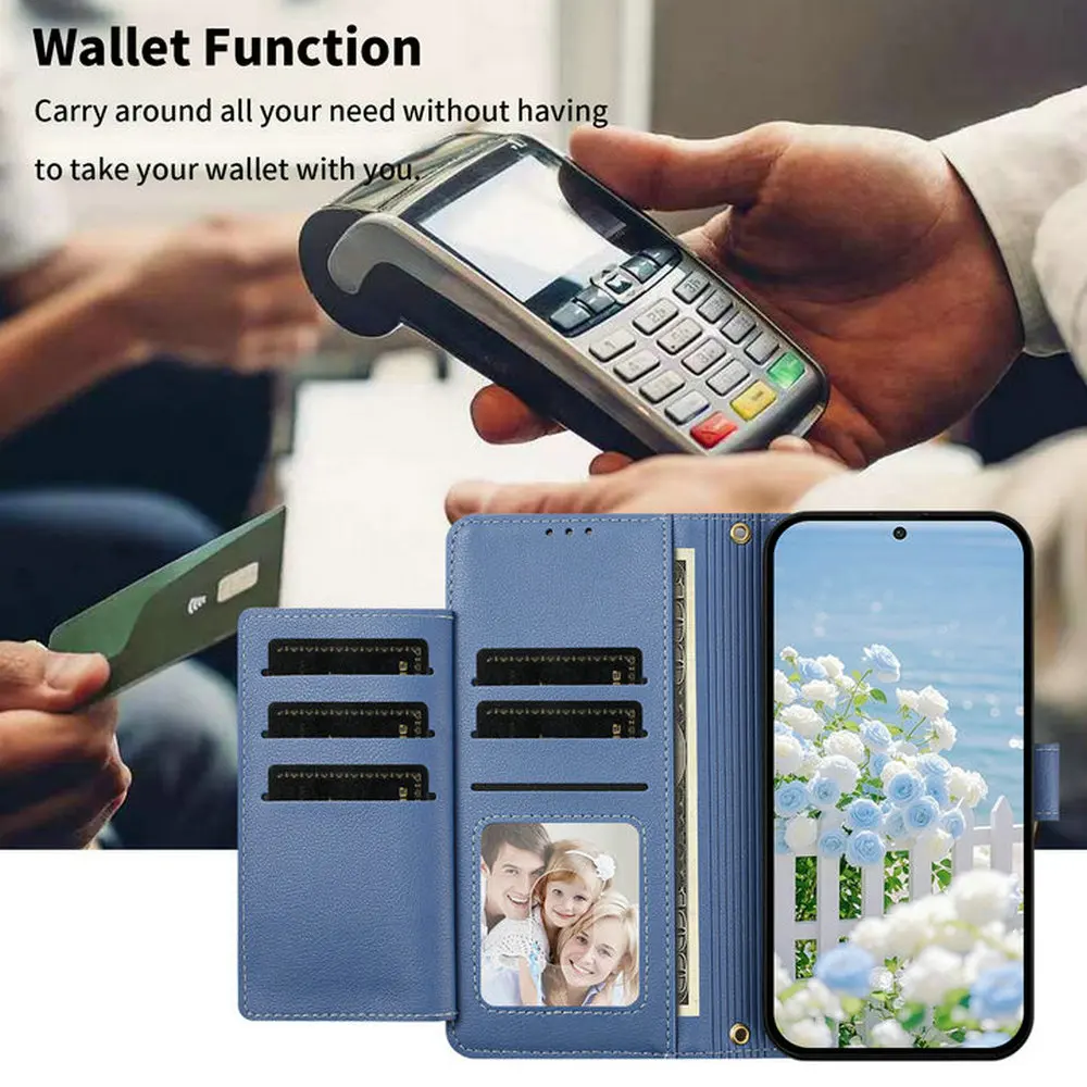 A18 A57 A37 A27 A17 A56 5G 6-kartowy skórzany portfel z zamkiem błyskawicznym do Samsung Galaxy A07 A17 A27 A37 A57 A06 A16 A26 A36 A56 Etui — zdjęcie produktu 3